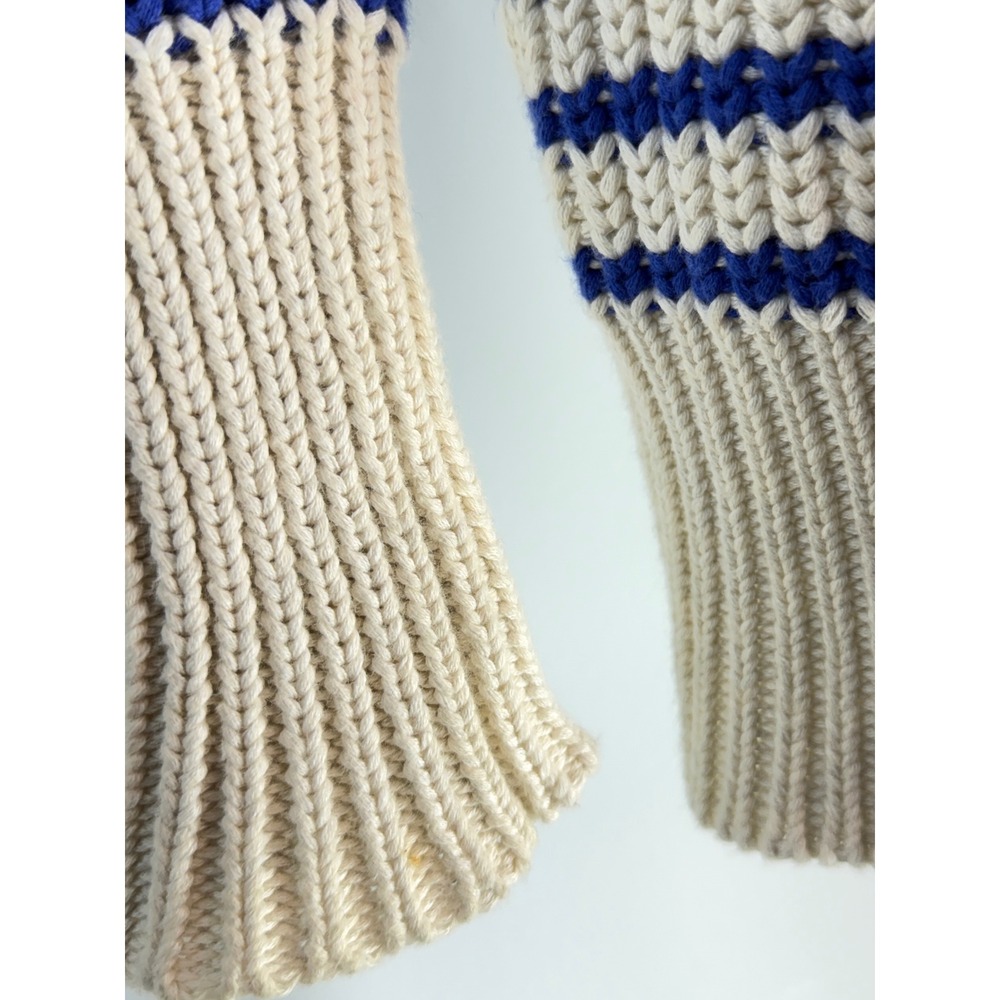 J. Crew Ripplestitch Cardigan Sweater Striped Chunky Knit Preppy Nautical Cozy - Picture 6 of 12
